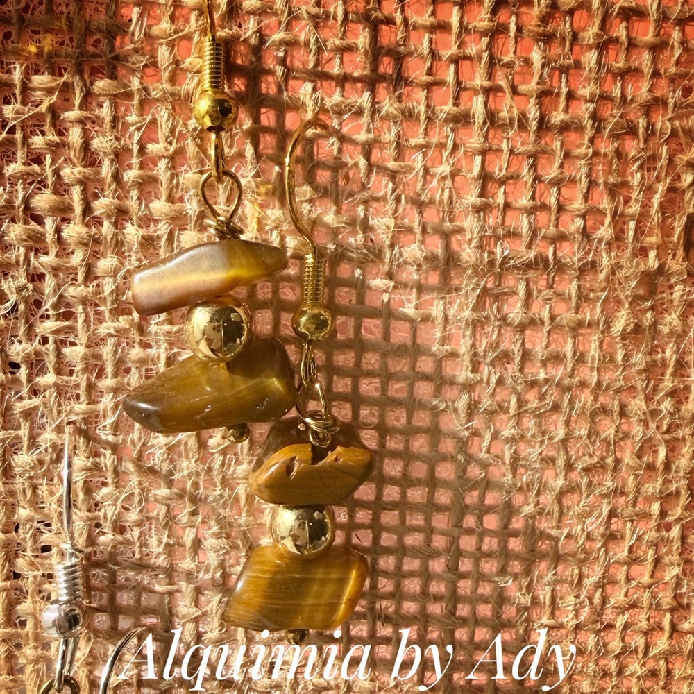 Tiger’s Eye Earrings | Vermeil Gold Hooks
